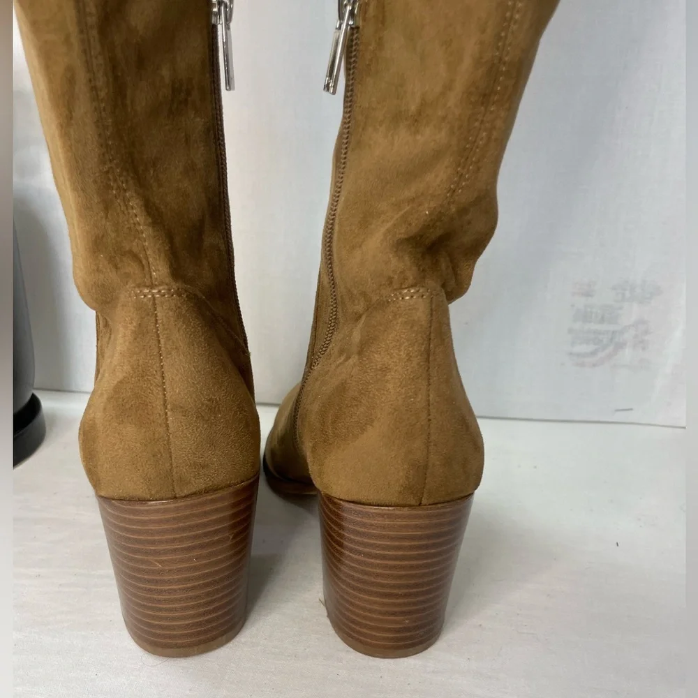 Marc Fisher NWOT Comara Cognac Brown Faux Suede Over The Knee Boots Size 7.5‎